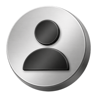 Icono 3D ornamental plateado de avatar de usuario en la página de preguntas frecuentes